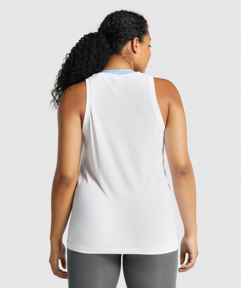 Women's Gymshark Fit Seamless Loose Tanks White | NZ 9JQDYH